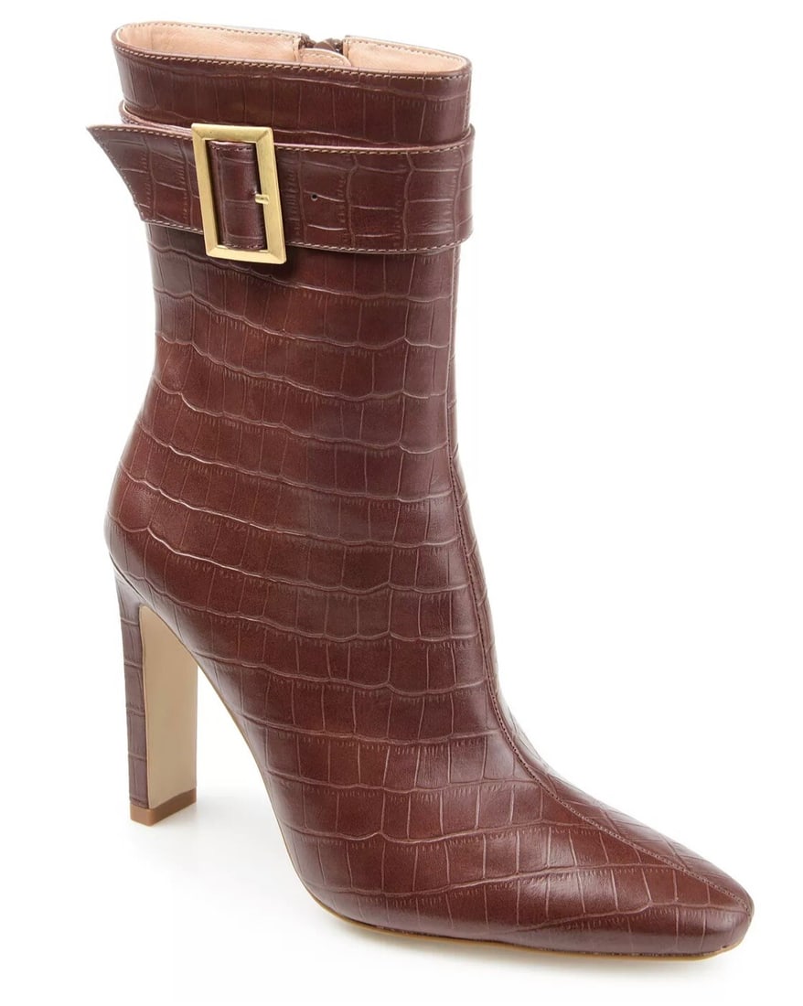 Journee Collection Elanie Brown Croc Bootie Womens 11 (1 of 6)