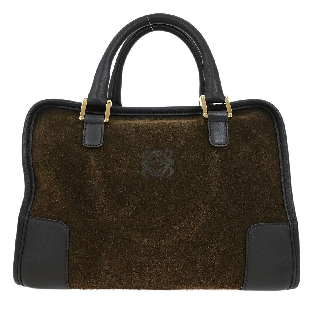 Loewe Brown Suede Amazona Handbag Top Handle L12 (1 of 10)