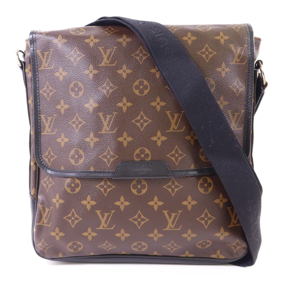 LOUIS VUITTON Monogram Macassar Bass MM Shoulder Bag GHW Brown M56715 (1 of 18)