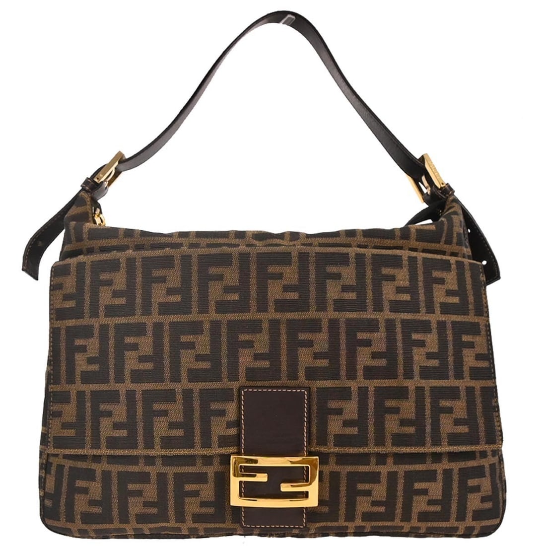Fendi Zucca Brown Canvas Handbag 2305.26425.089 Gold Hardware (1 of 11)