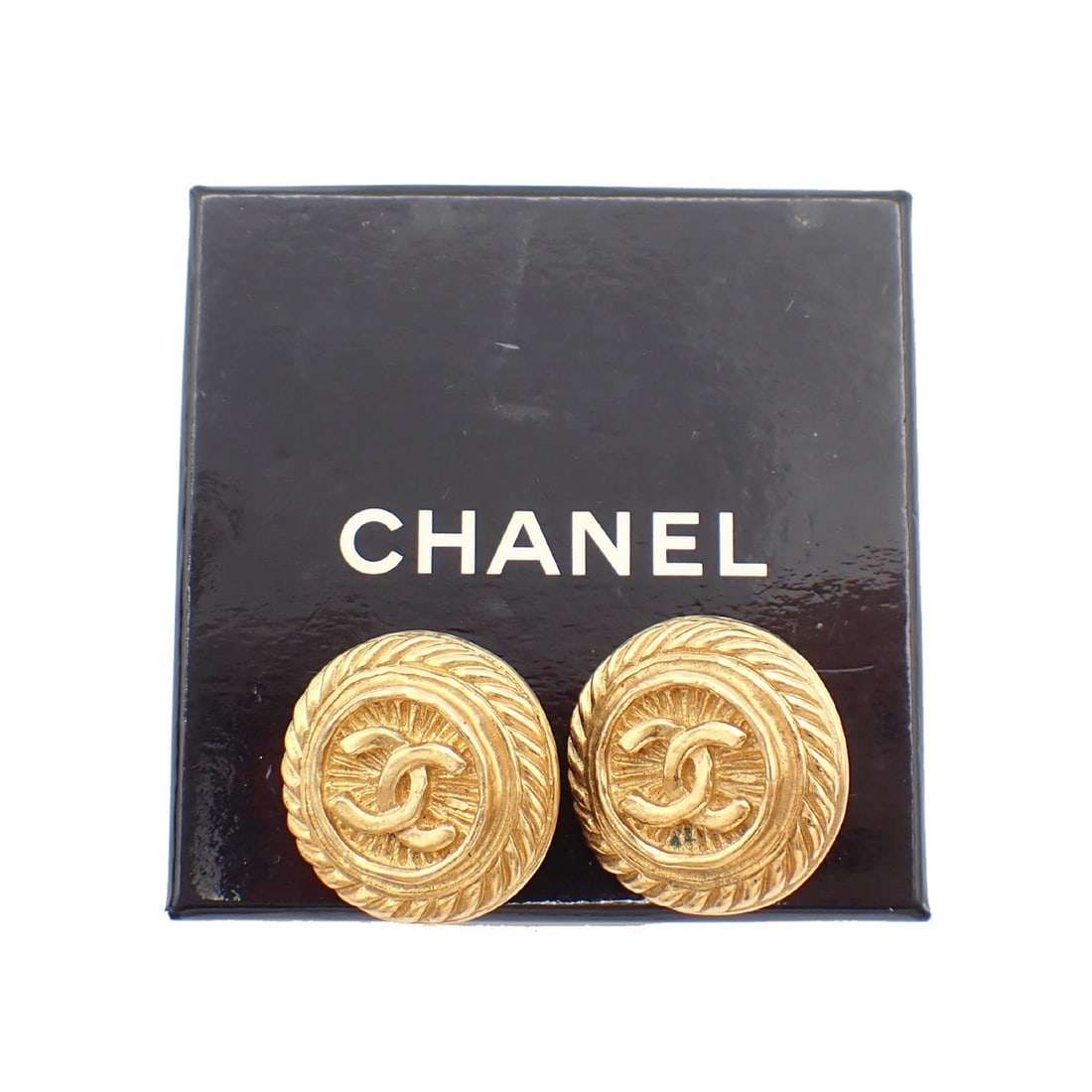 Chanel Gold Tone CC Logo Earrings for Women (1 of 1)
