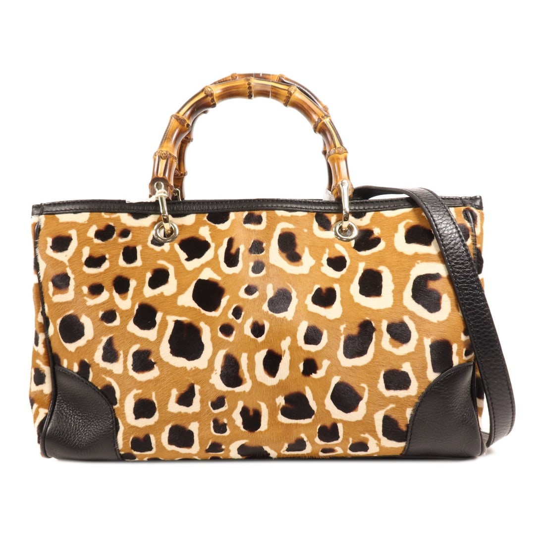 GUCCI GG Bamboo Shopper Satchel 2 Way Leather Bag (1 of 17)