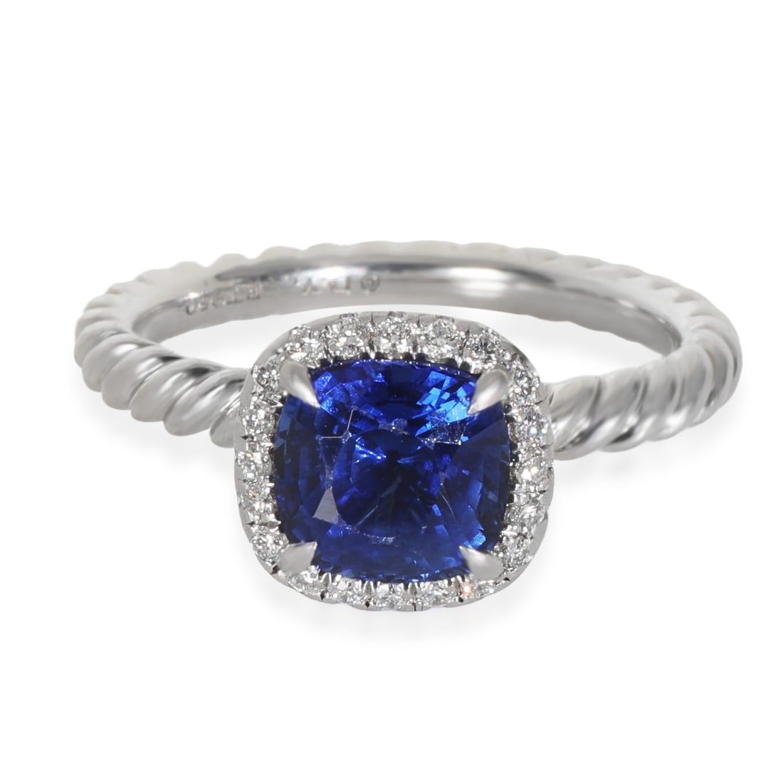 David Yurman Capri 1.79 ct Blue Sapphire and Diamond Engagement Ring (1 of 7)