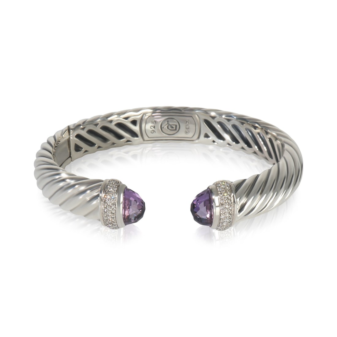 Waverly Cuff Bracelet with Amethyst and Diamonds in Sterling Silver by David Yurman (1 of 4)