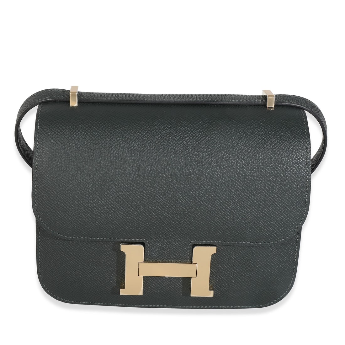 Hermes Constance 18 Handbag Vert Fonce Epsom Leather Gold-Tone GHW: Hermes Constance 18 Handbag Vert Fonce Epsom Leather Gold-Tone GHW Introducing the exquisite Hermes Vert Fonce Epsom Constance 18 shoulder bag, a true statement piece crafted from premium leather in a