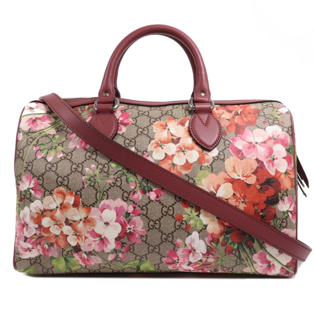 GUCCI GG SHW 2 Way Shoulder Bag Coated Canvas Brown Pink (1 of 12)