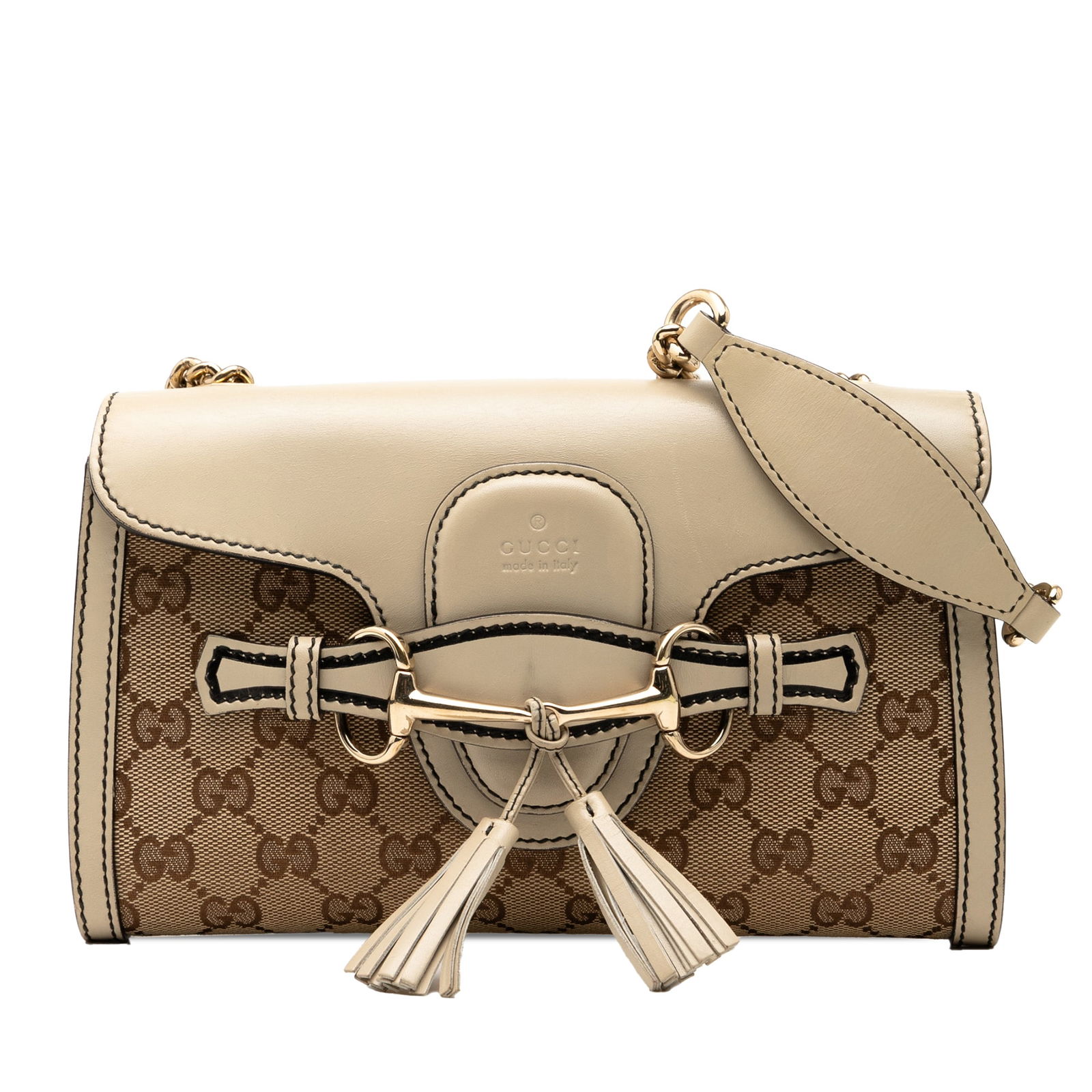 Gucci Emily Small GG Canvas Crossbody Bag with Horsebit and Tassel Detail (1 of 7)