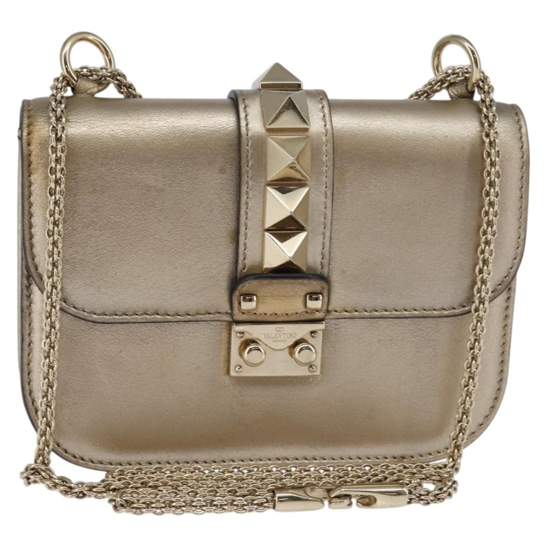 Glam Lock Chain Shoulder Bag by Valentino Garavani in Gold (1 of 1)
