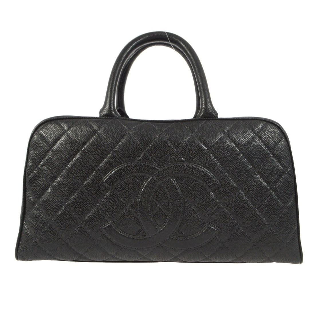 Chanel Black Caviar Skin Bowling Bag Top Handle Medium (1 of 10)