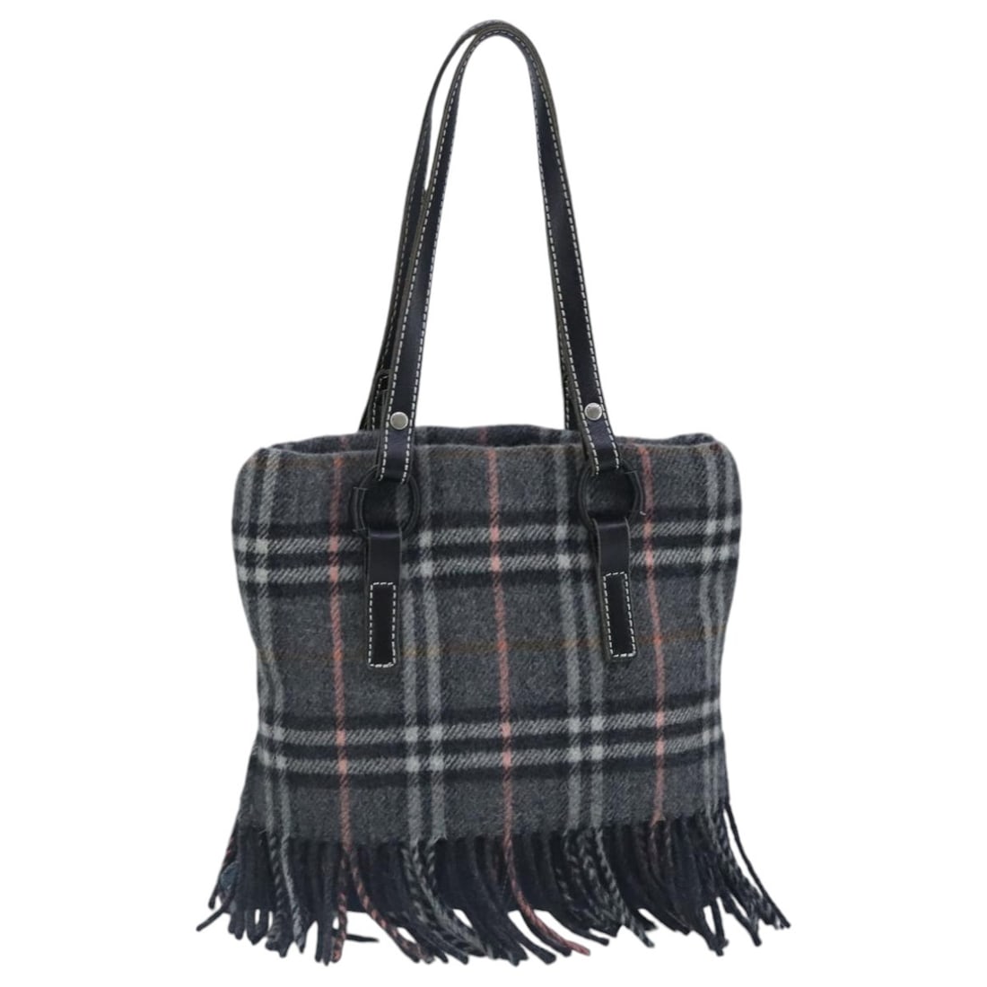 Burberry Nova Check Wool Hand Bag Gray Silver Made in Japan (1 of 18)