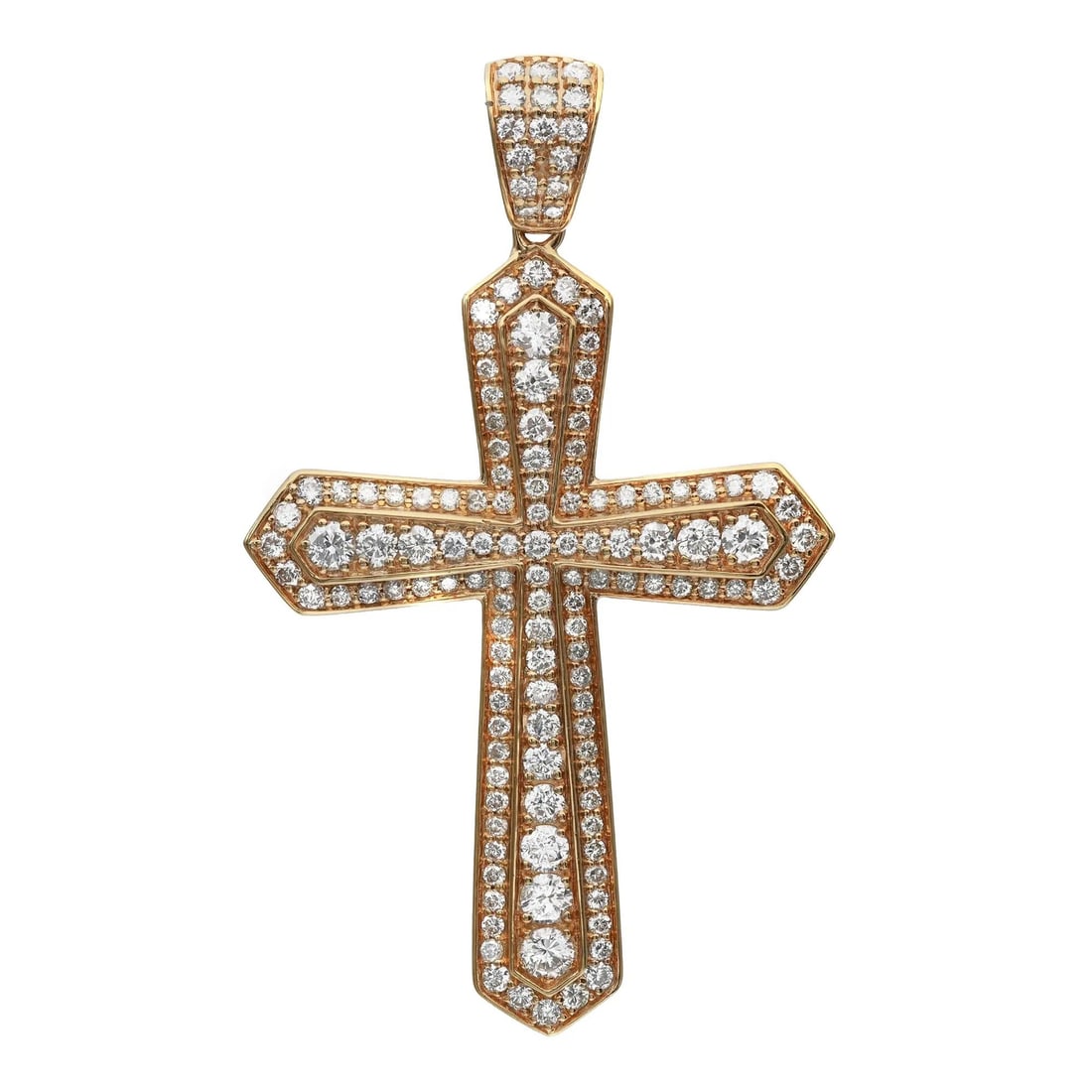 Rachel Koen Gothic Cross Pendant 14K Yellow Gold 2.05CT Diamonds (1 of 5)