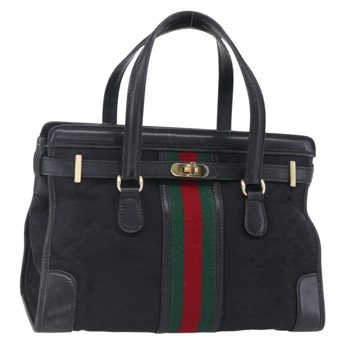 GUCCI Micro GG Supreme Sherry Line Hand Bag Black Gold Authentic: GUCCI Micro GG Supreme Sherry Line Hand Bag Black Gold Authentic Introducing the GUCCI Micro GG Supreme Web Sherry Line Hand Bag, a sophisticated accessory that combines timeless style with practicali