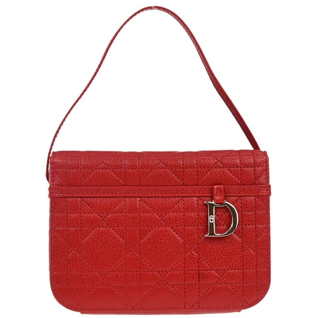 Dior Cannage Red Leather Small Vanity Top Handle Bag CM0067 (1 of 10)