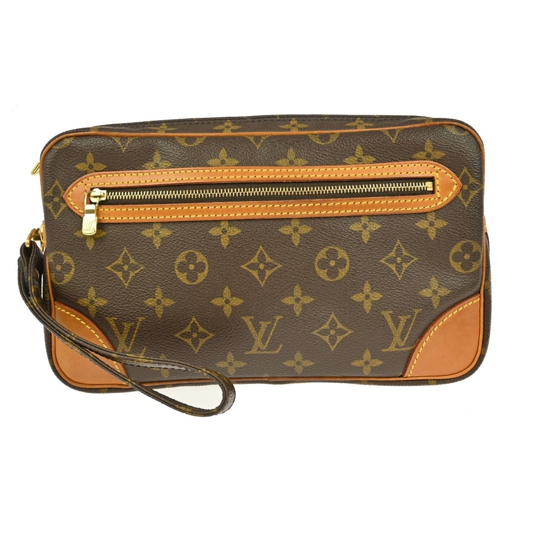 Louis Vuitton Marly Dragonne GM Monogram Clutch Bag Brown Leather (1 of 9)