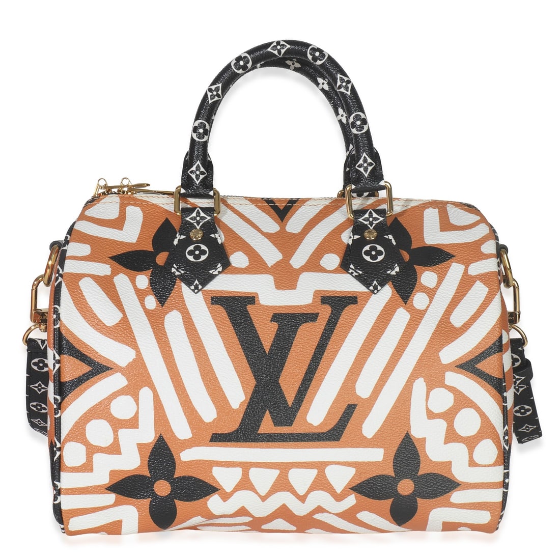 Louis Vuitton Speedy Bandouliere 25 Crafty Multicolor Canvas Shoulder Bag: Louis Vuitton Speedy Bandouliere 25 Crafty Multicolor Canvas Shoulder Bag The Louis Vuitton Speedy Bandouliere 25 in Creme Caramel Monogram Canvas features a multicolor exterior crafted from canvas, c