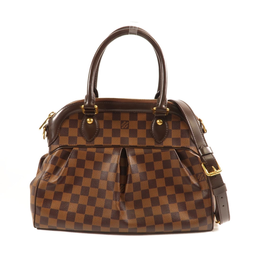 Louis Vuitton Trevi 2 Way Shoulder Bag N51997 Brown PVC Canvas: Louis Vuitton Trevi 2 Way Shoulder Bag N51997 Brown PVC Canvas This Louis Vuitton Trevi 2 Way Shoulder Bag is an iconic accessory crafted from durable PVC coated canvas in a rich brown hue, reflecting