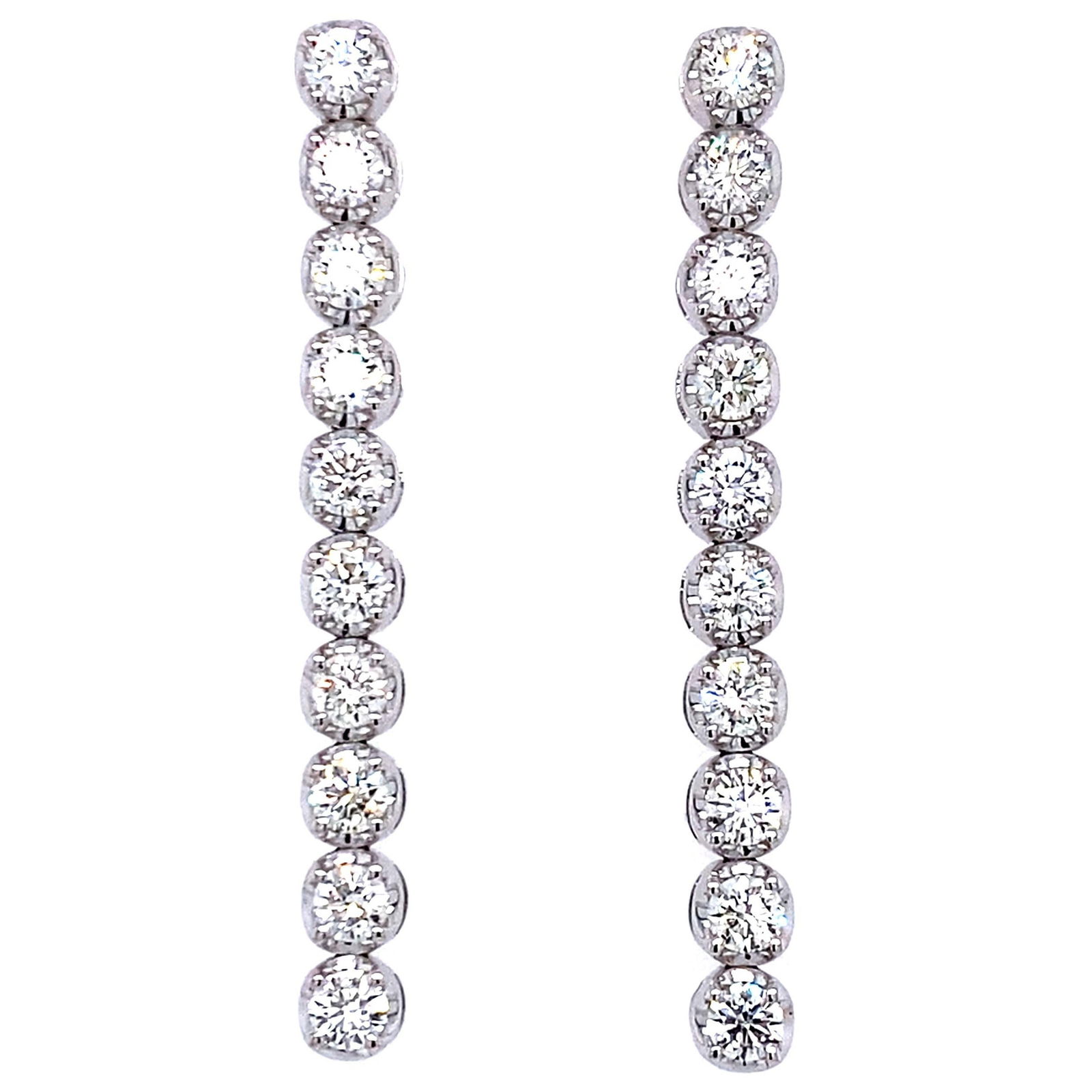 1.80ct Diamond Dangle Earrings in 18k White Gold Contemporary Design (1 of 4)