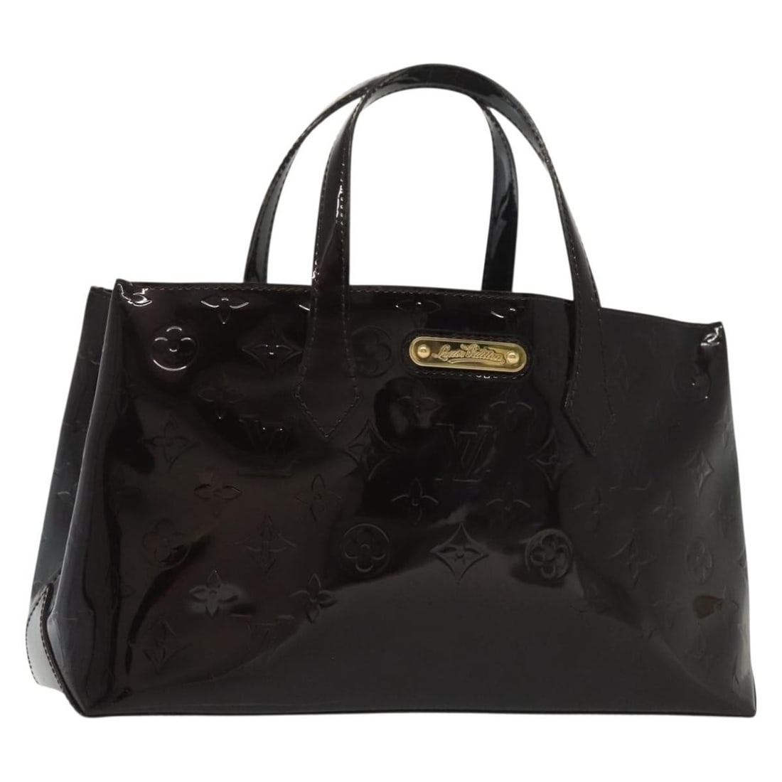 Louis Vuitton Monogram Vernis Wilshire PM Hand Bag Amarante M93641 Auth (1 of 18)