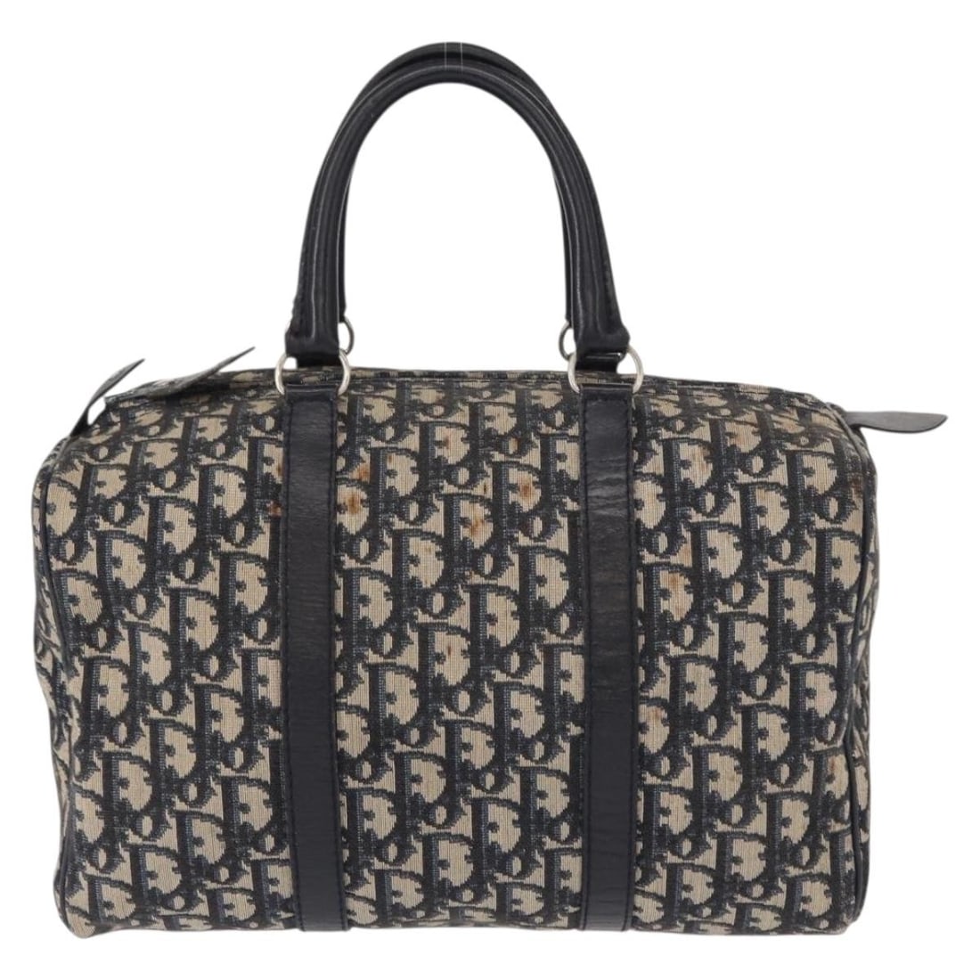 Vintage Dior Trotter Boston Handbag in Navy for Women (1 of 2)