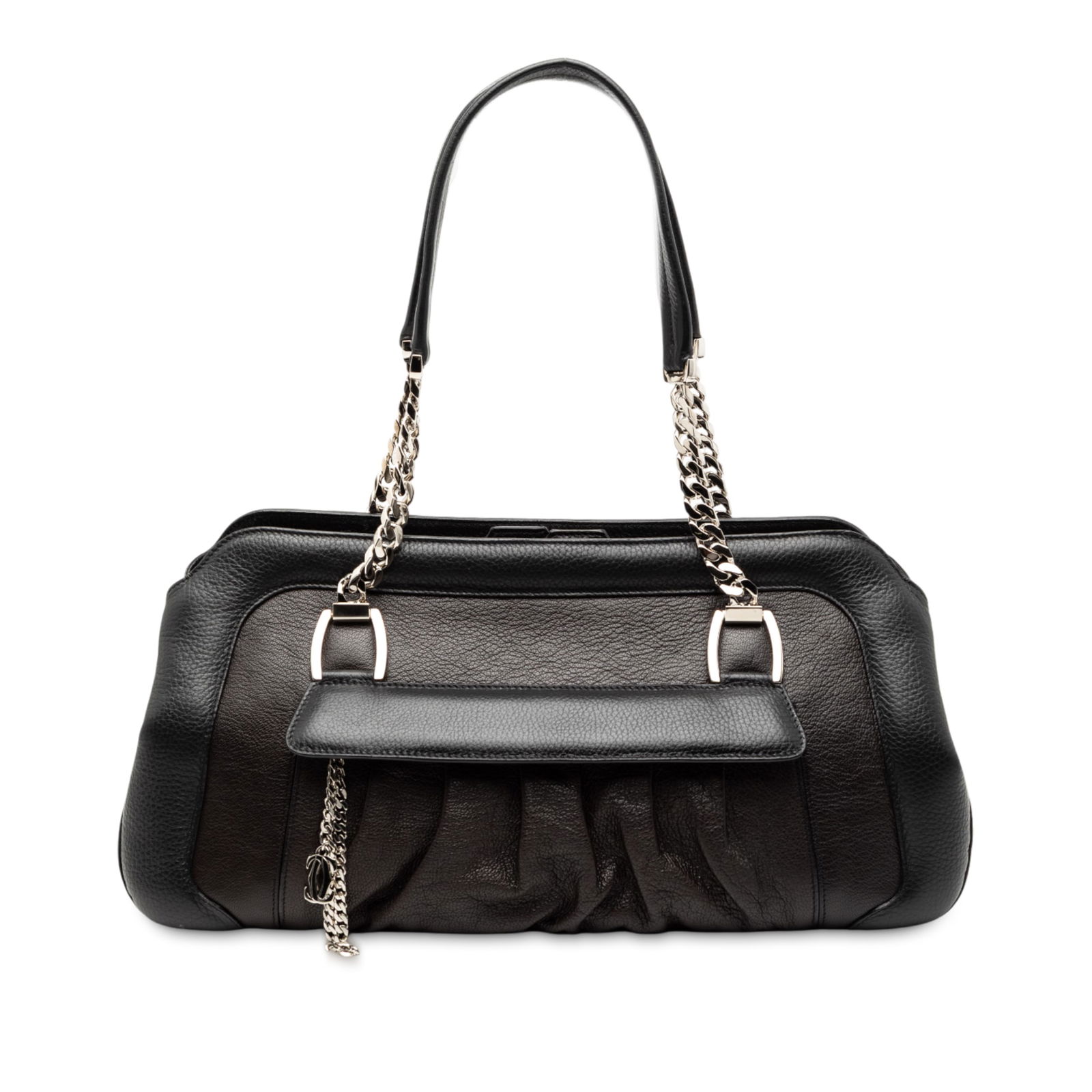 Black Leather La Dona Shoulder Bag by Cartier with Chain Strap (1 of 8)