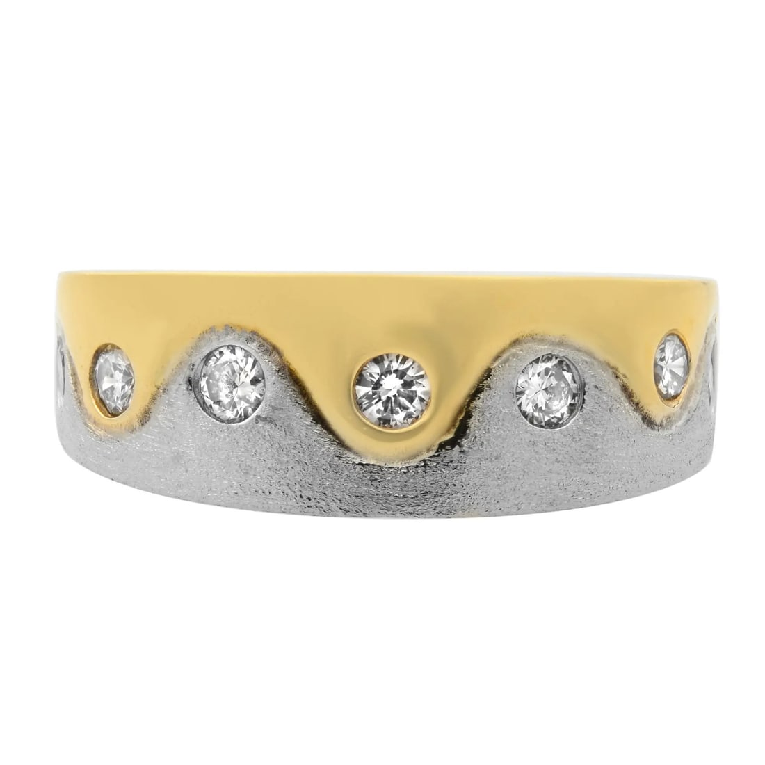 Rachel Koen 14K Yellow Gold Diamond Band Ring 0.25Cttw Size 5.75: Rachel Koen 14K Yellow Gold Diamond Band Ring 0.25Cttw Size 5.75 This exquisite Rachel Koen diamond band ring showcases a harmonious blend of 14K yellow gold with a stylish design. The ring features a