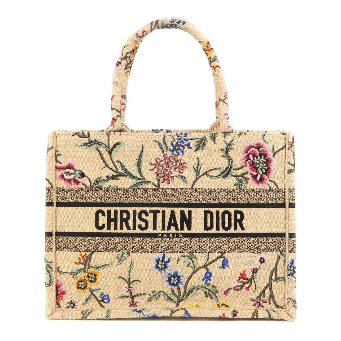 Christian Dior Medium Beige Canvas Book Tote Handbag: Christian Dior Medium Beige Canvas Book Tote Handbag Introducing the Christian Dior CD Book Tote, a stylish and functional medium-sized tote bag crafted from durable beige canvas. This elegant tote fe