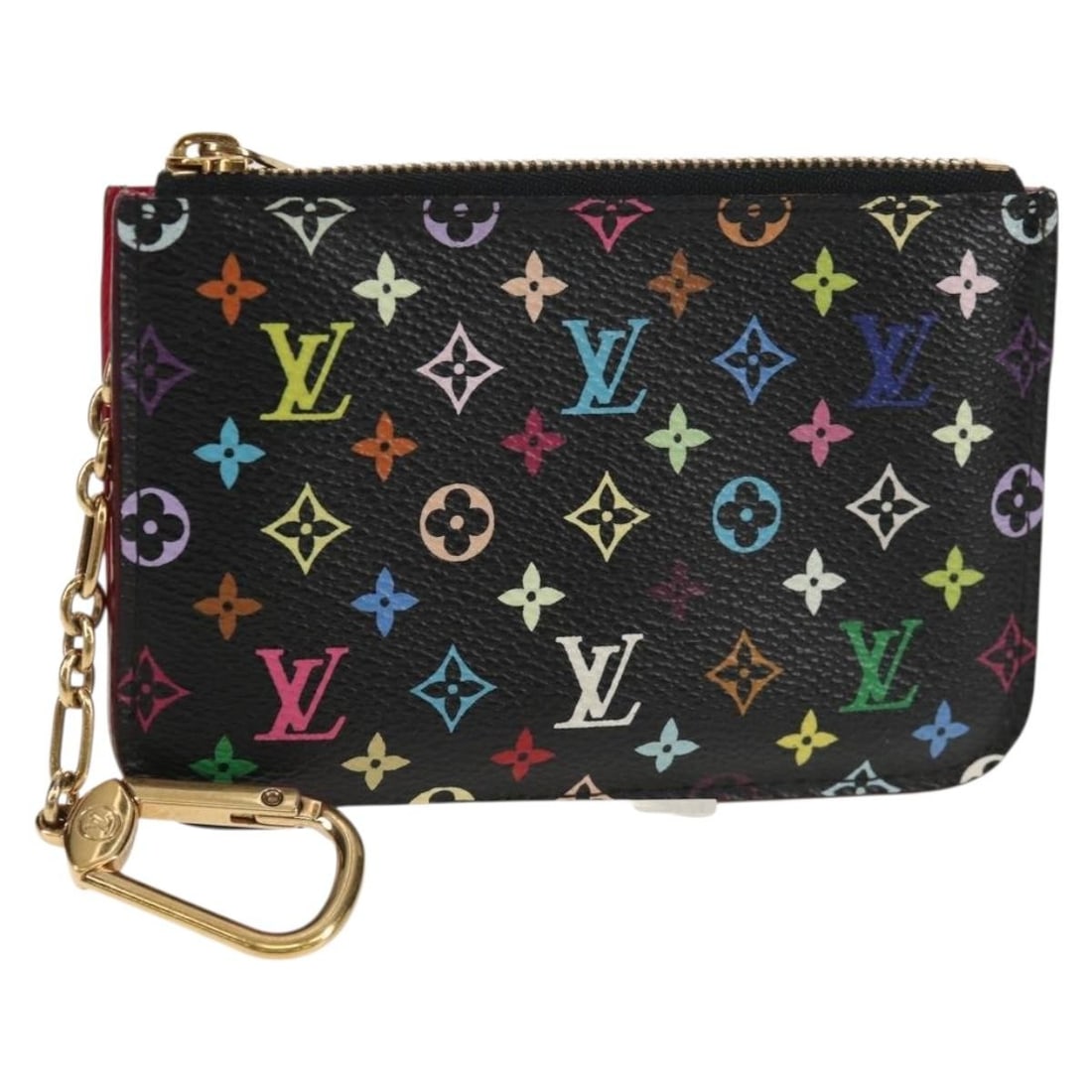 LOUIS VUITTON Black Multicolor Coin Purse M60279 Auth with Dust Bag: LOUIS VUITTON Black Multicolor Coin Purse M60279 Auth with Dust Bag This authentic LOUIS VUITTON Multicolor Pochette Cles NM Coin Purse is a stylish accessory crafted from Monogram Multicolor Canvas i