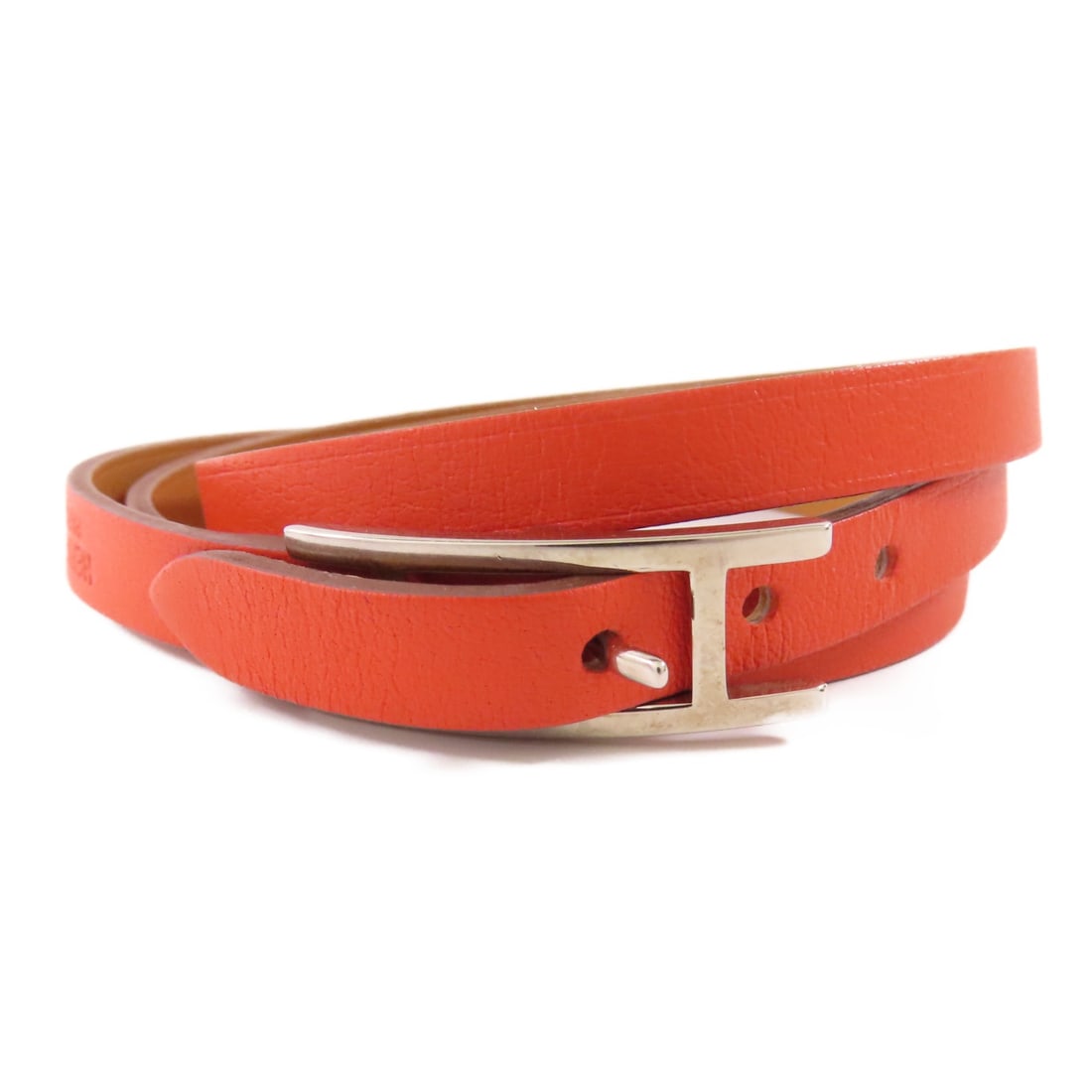HERMES Behapi Double Tour Bracelet Swift Leather Rouge Casaque (1 of 13)
