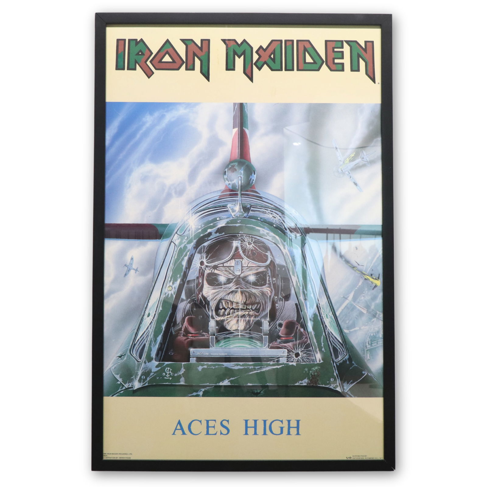 1985 Iron Maiden Powerslave Aces High Framed Poster 23.5 x 36 (1 of 4)