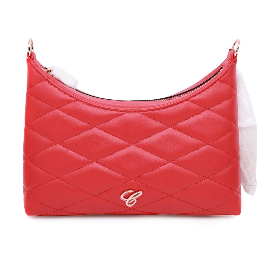 Chopard Happy Hearts Red Quilted Leather Mini Handbag with Chain Strap: Chopard Happy Hearts Red Quilted Leather Mini Handbag with Chain Strap The Chopard Happy Hearts Red Quilted Leather Shoulder Bag is a chic and compact handbag perfect for any occasion. Crafted from hi