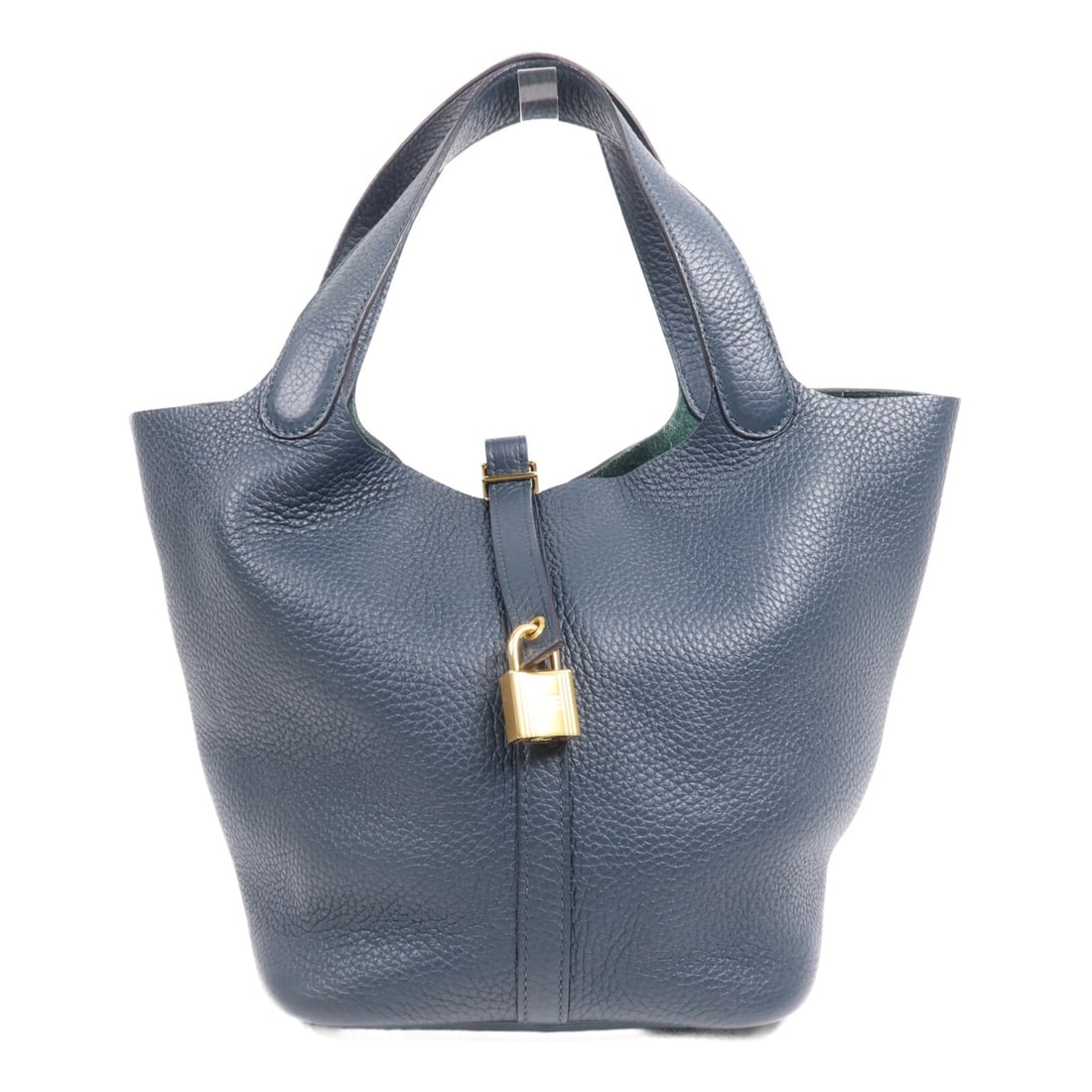 HERMES Picotin MM Handbag Clemence Leather Green GHW (1 of 14)