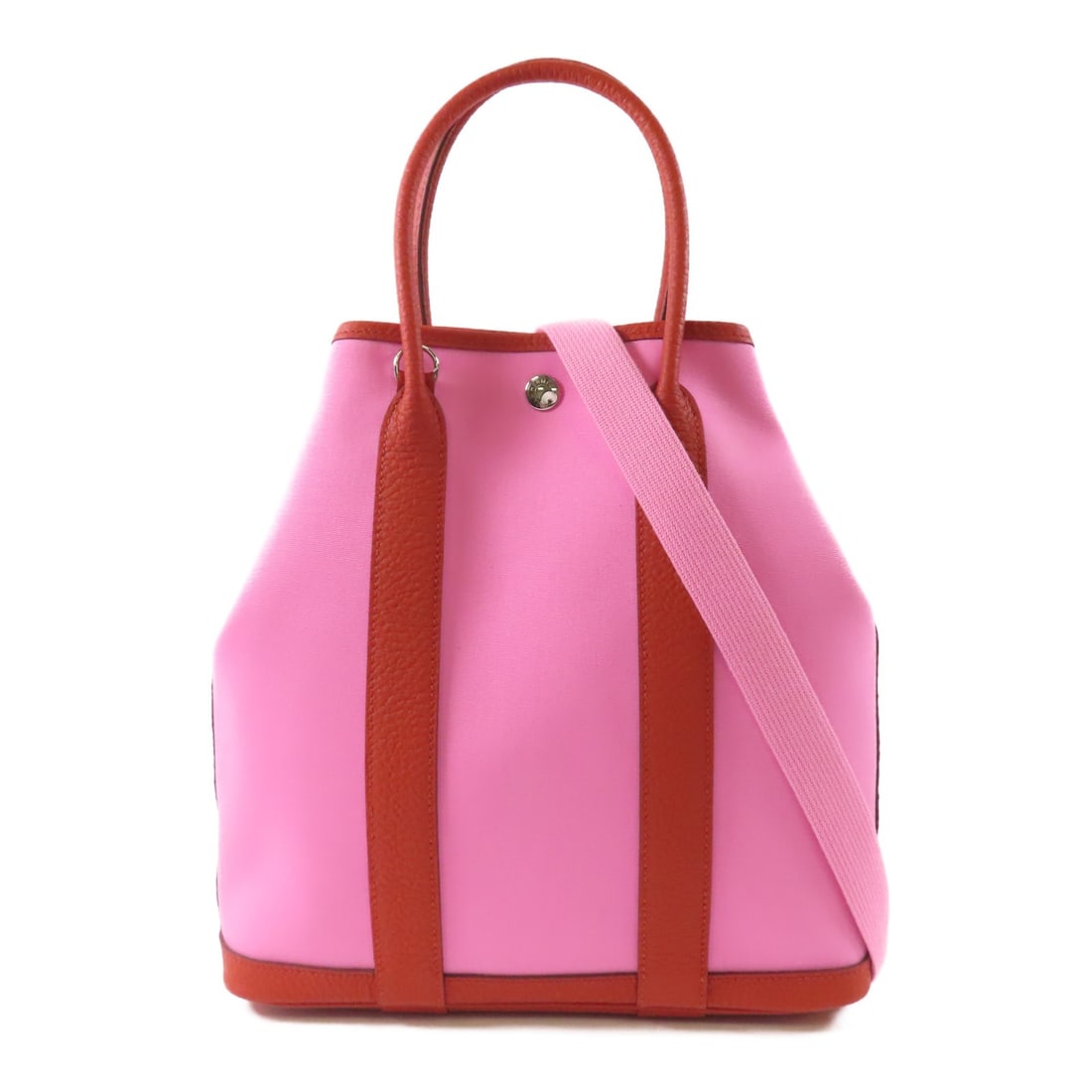 HERMES Garden File PM 2 Way Shoulder Bag Canvas Rouge Duchesse Pink: HERMES Garden File PM 2 Way Shoulder Bag Canvas Rouge Duchesse Pink Introducing the HERMES Garden File PM 2 Way Shoulder Bag, expertly crafted in France. This stylish bag is made from high-quality can