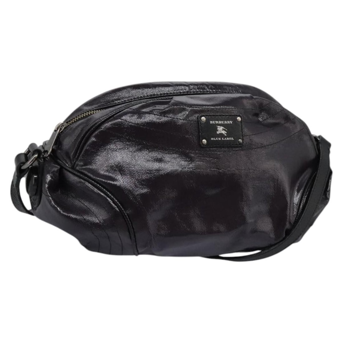 Purple shoulder bag from Burberry Blue Label collection: Purple shoulder bag from Burberry Blue Label collection This Burberry Blue Label shoulder bag features a purple exterior and is designed for women. The bag shows signs of use, including rubbing and lo