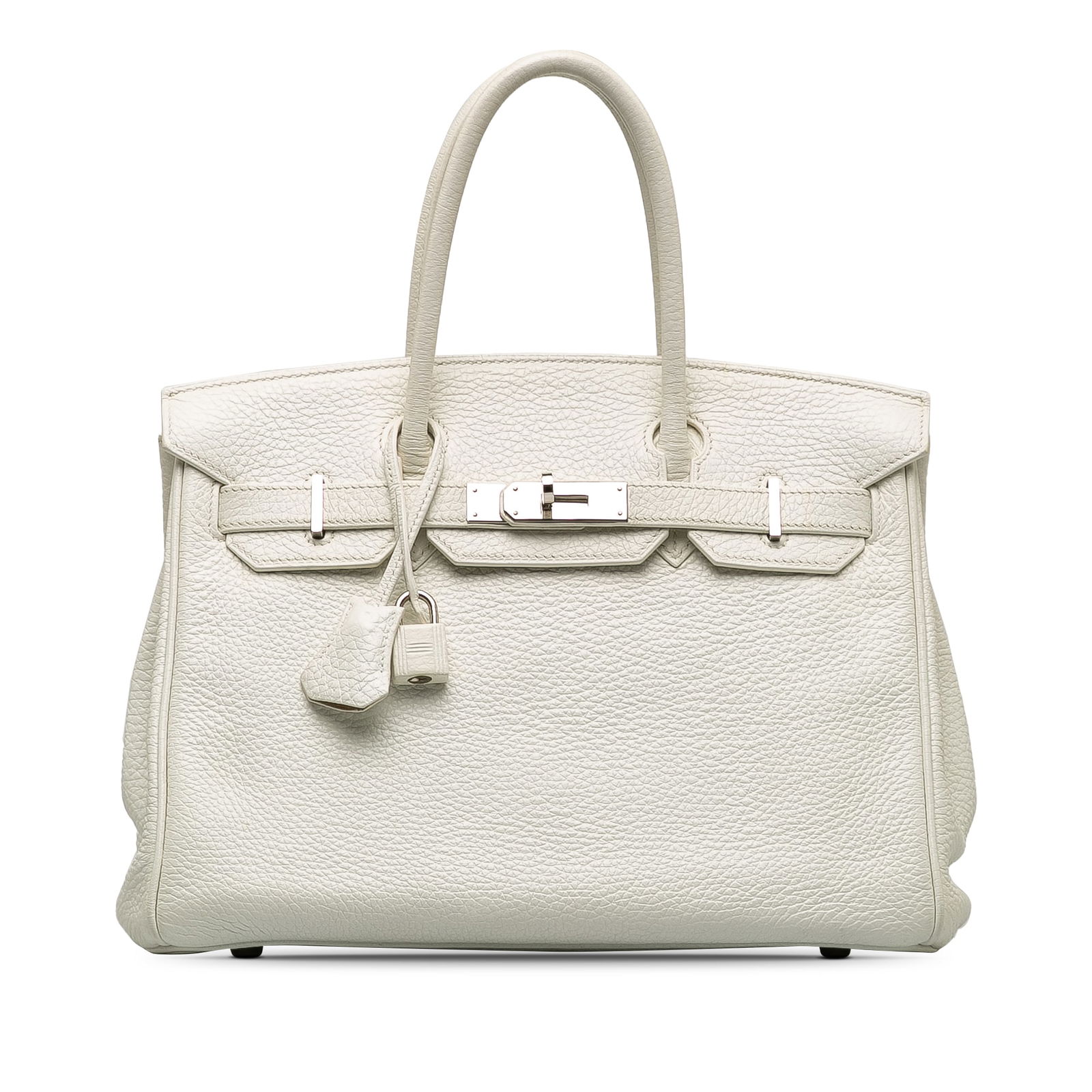 Hermes Clemence Birkin 30 White Leather Handbag Repainted (1 of 12)