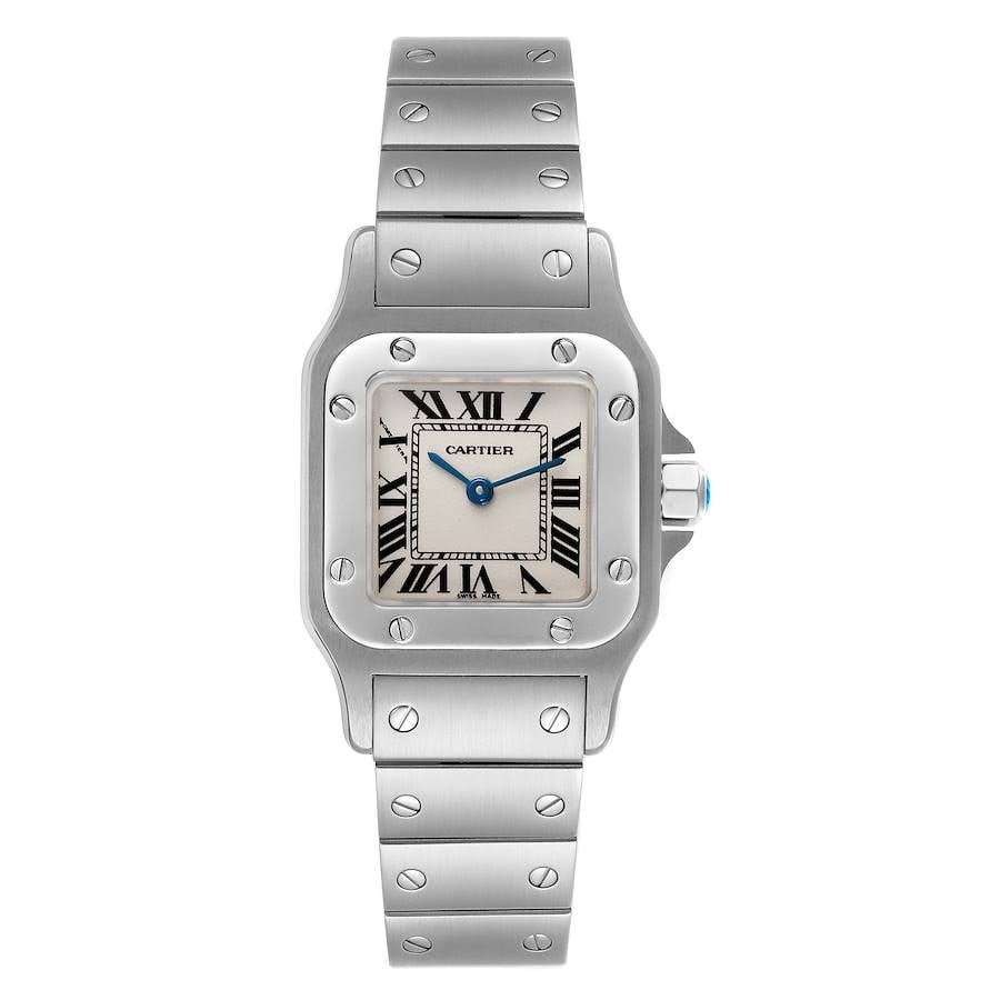 Santos Galbee Small 1565 Stainless Steel Roman Dial Watch by Cartier (1 of 4)