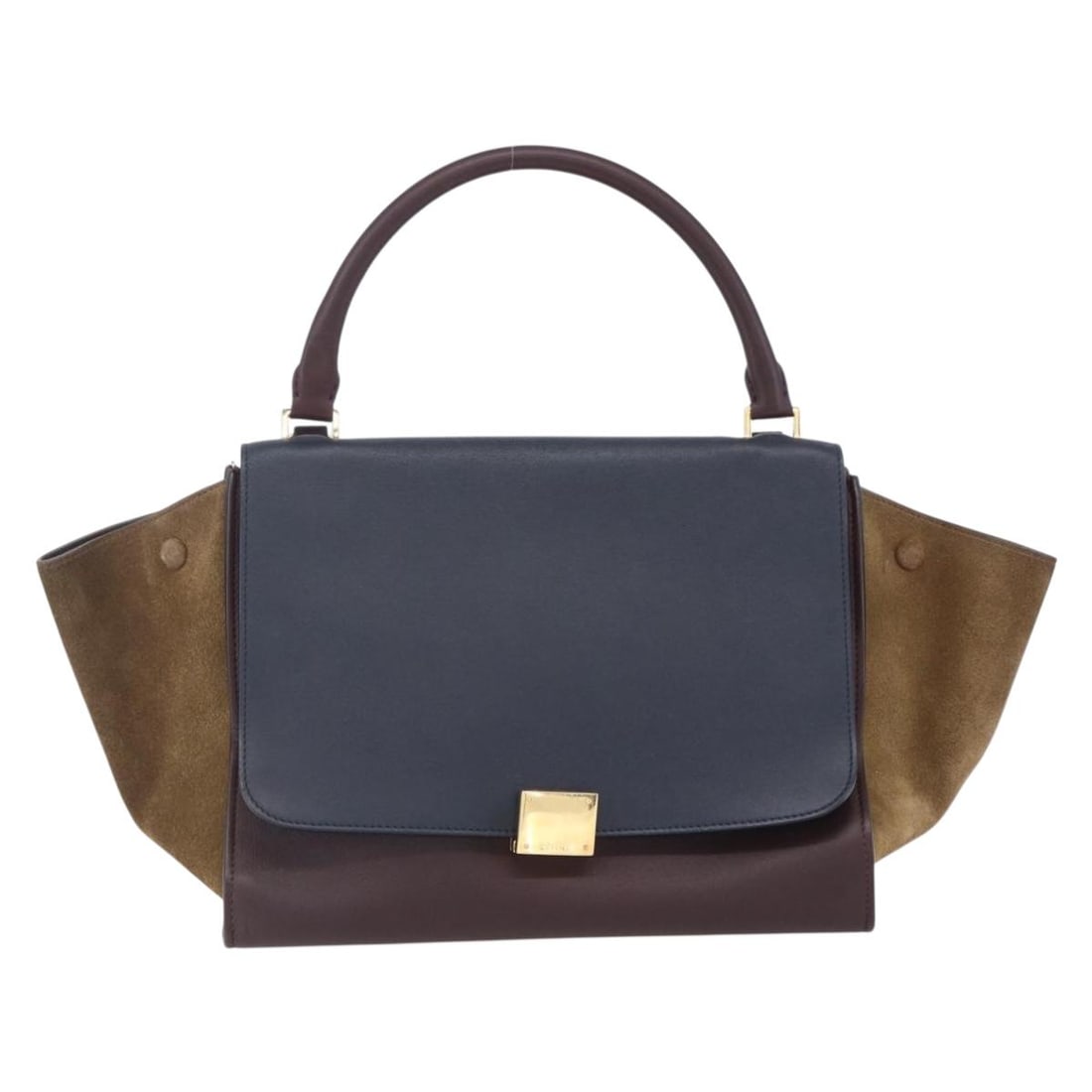 Trapeze Khaki Handbag by Celine in Tricolor Leather (1 of 2)
