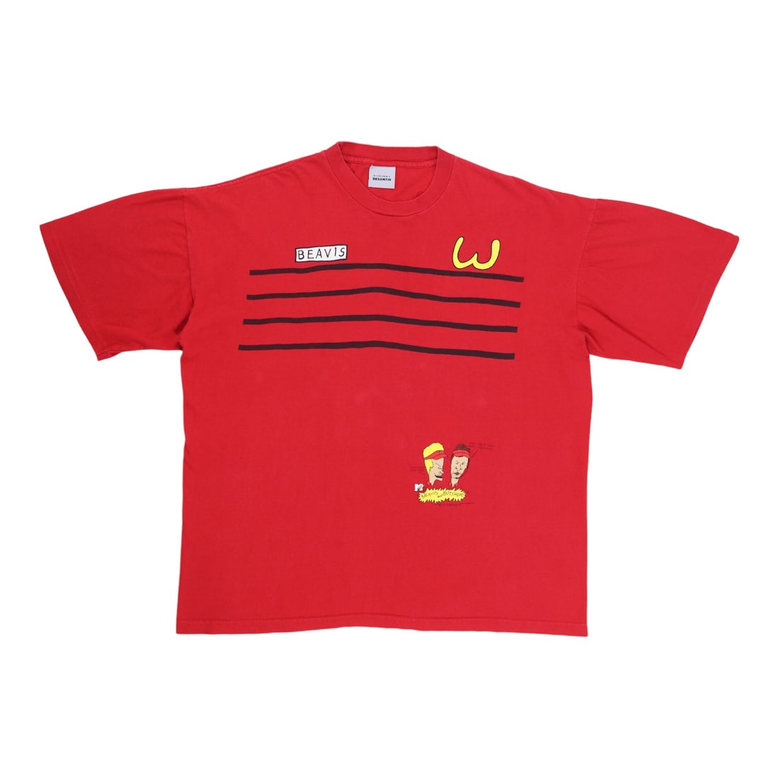 Vintage 1993 Beavis & Butthead Burger World T-Shirt Red Cotton (1 of 4)