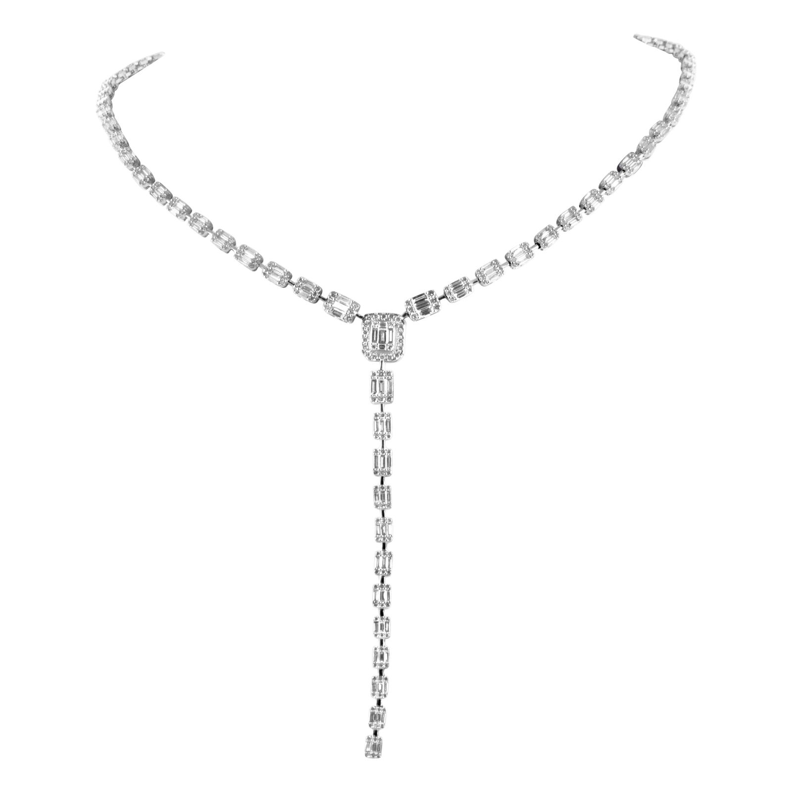 7.12ct Diamond Drop Necklace 18k White Gold (1 of 4)
