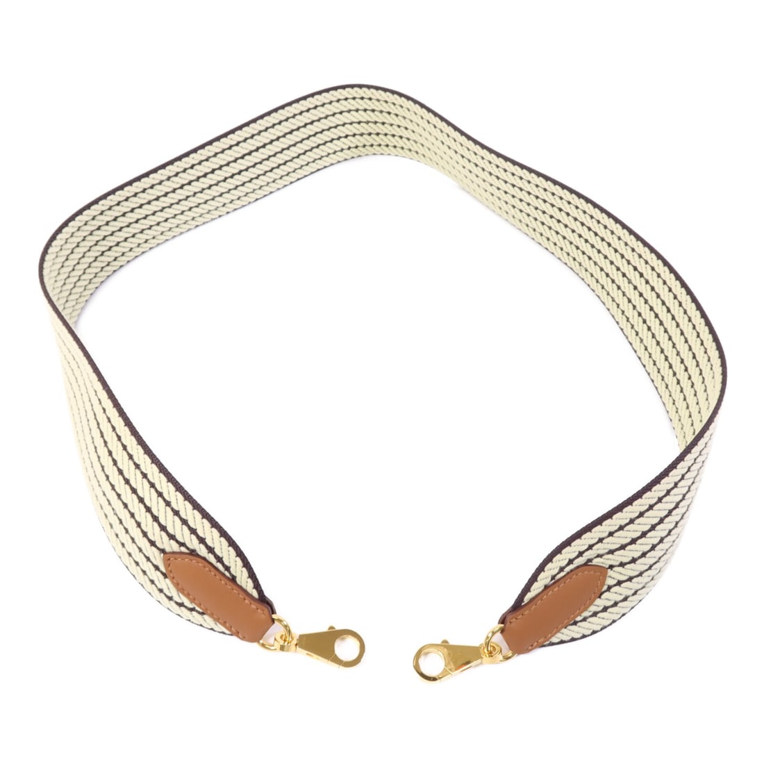 Brown Canvas Strap by Hermes with Gold Tone Hardware (1 of 9)