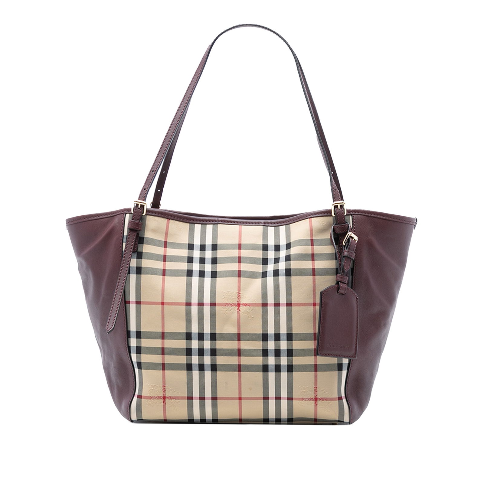 Burberry Canterbury Tote Small Haymarket Check Canvas and Leather Bag (1 of 7)