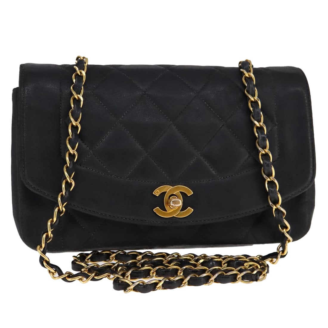 Black Chanel Diana Vintage Flap Shoulder Bag (1 of 1)