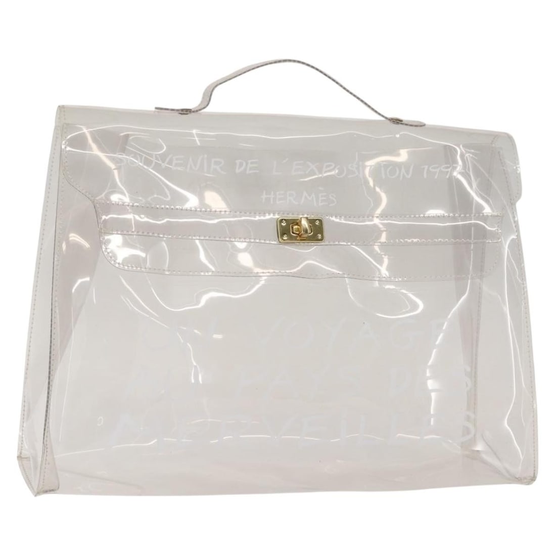 Pre-Owned Hermes Vinyl Kelly Transparent Handbag (1 of 1)