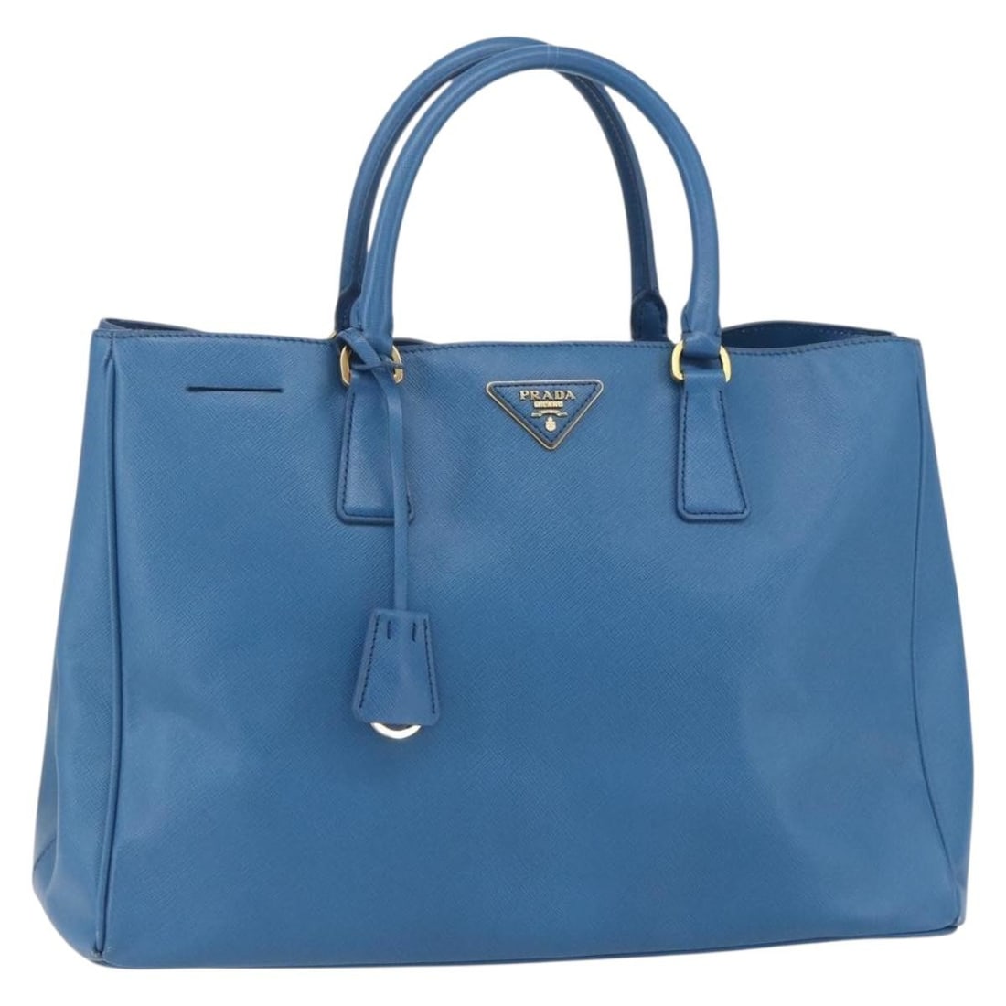 Prada Galleria Saffiano Leather Blue and Gold Handbag with Dust Bag (1 of 18)