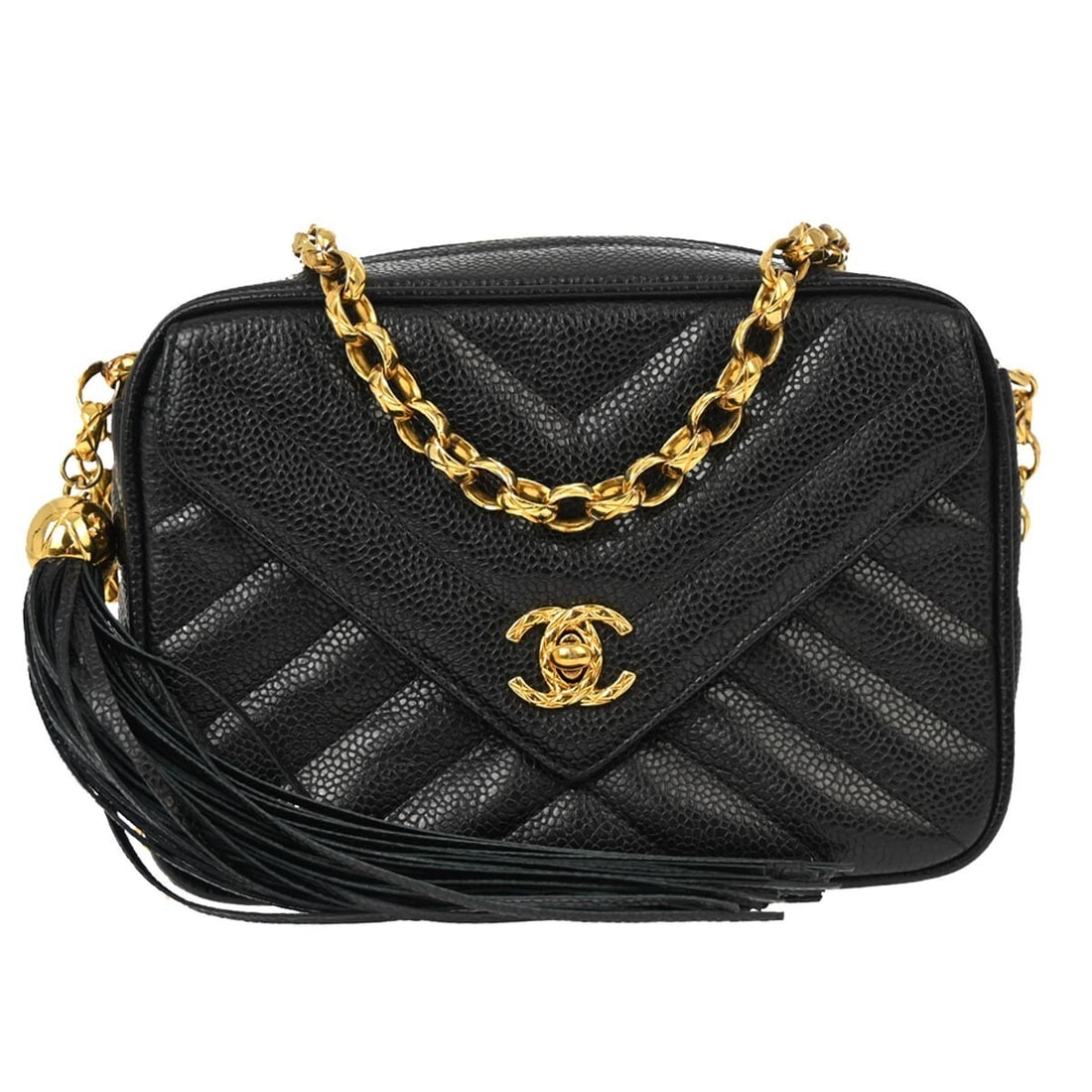 Chanel Black Lambskin Chevron Mini Camera Bag with Authenticity: Chanel Black Lambskin Chevron Mini Camera Bag with Authenticity This Chanel Black Calfskin Chevron Camera Bag Mini is a stylish and versatile accessory perfect for casual occasions. Crafted from premi