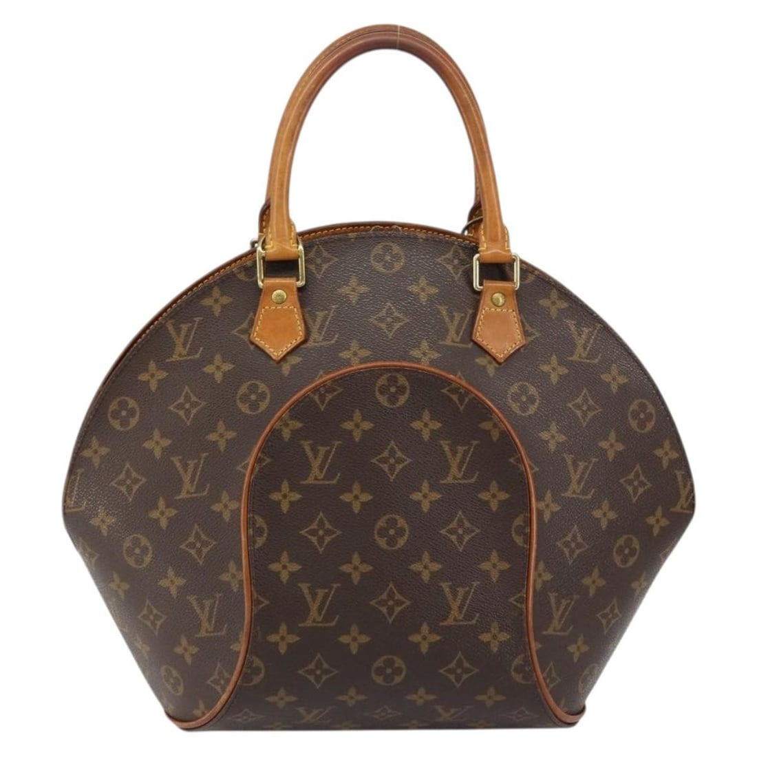 Ellipse MM Monogram Handbag by Louis Vuitton in Brown: Ellipse MM Monogram Handbag by Louis Vuitton in Brown This pre-owned Louis Vuitton Monogram Ellipse MM handbag features a classic brown monogram canvas and is designed for female use. The bag is in go