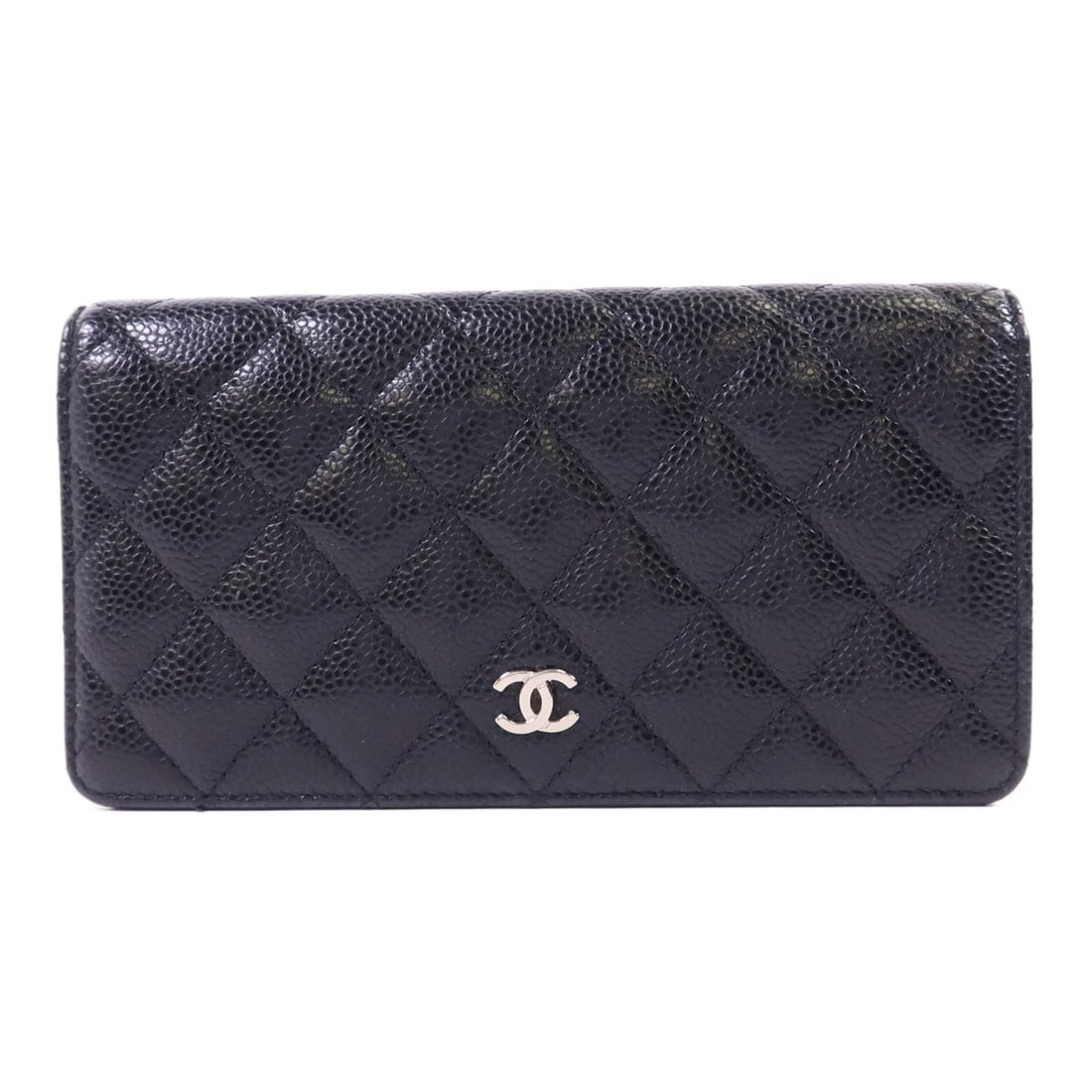 Chanel Black Calfskin Bifold Long Wallet with Silver CC Logo (1 of 18)