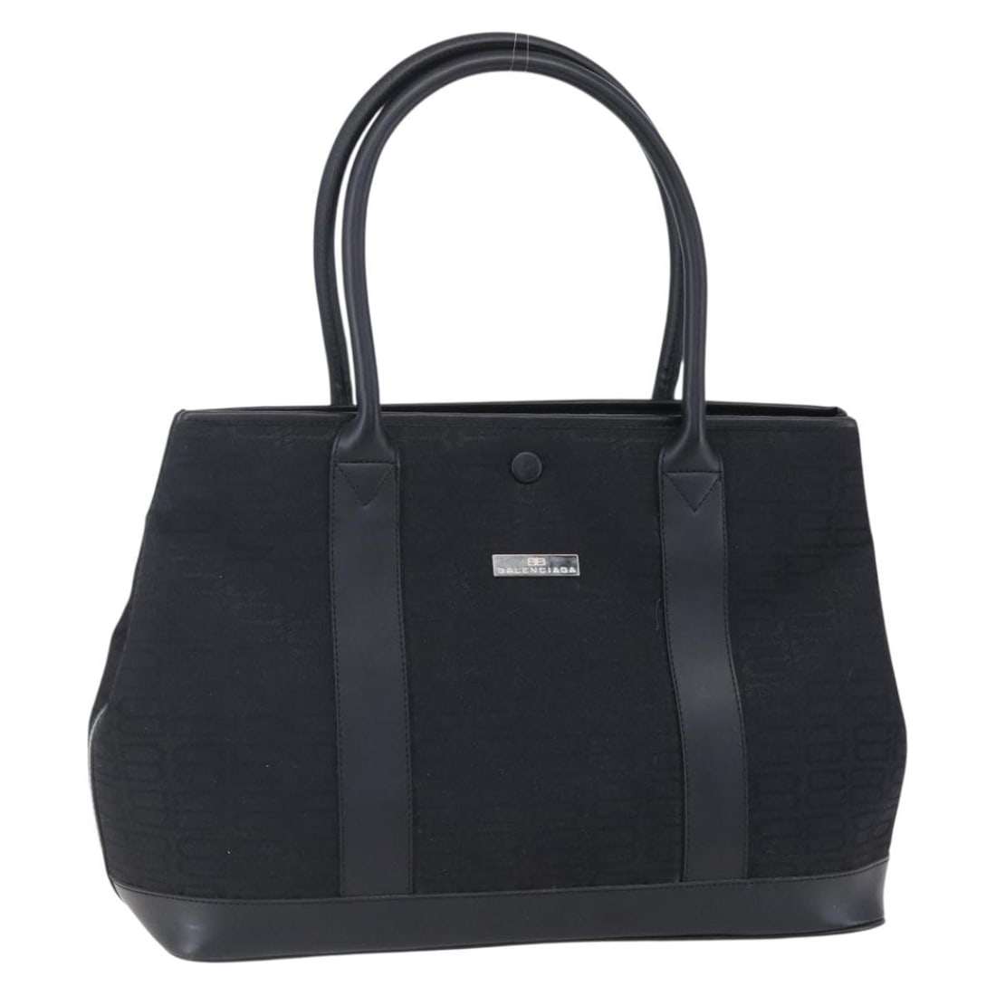 Black Balenciaga Pre-Owned Tote Bag with Leather Trim: Black Balenciaga Pre-Owned Tote Bag with Leather Trim This Balenciaga vintage tote bag features a classic black exterior and is designed for female use. The bag is pre-owned and remains in very clean