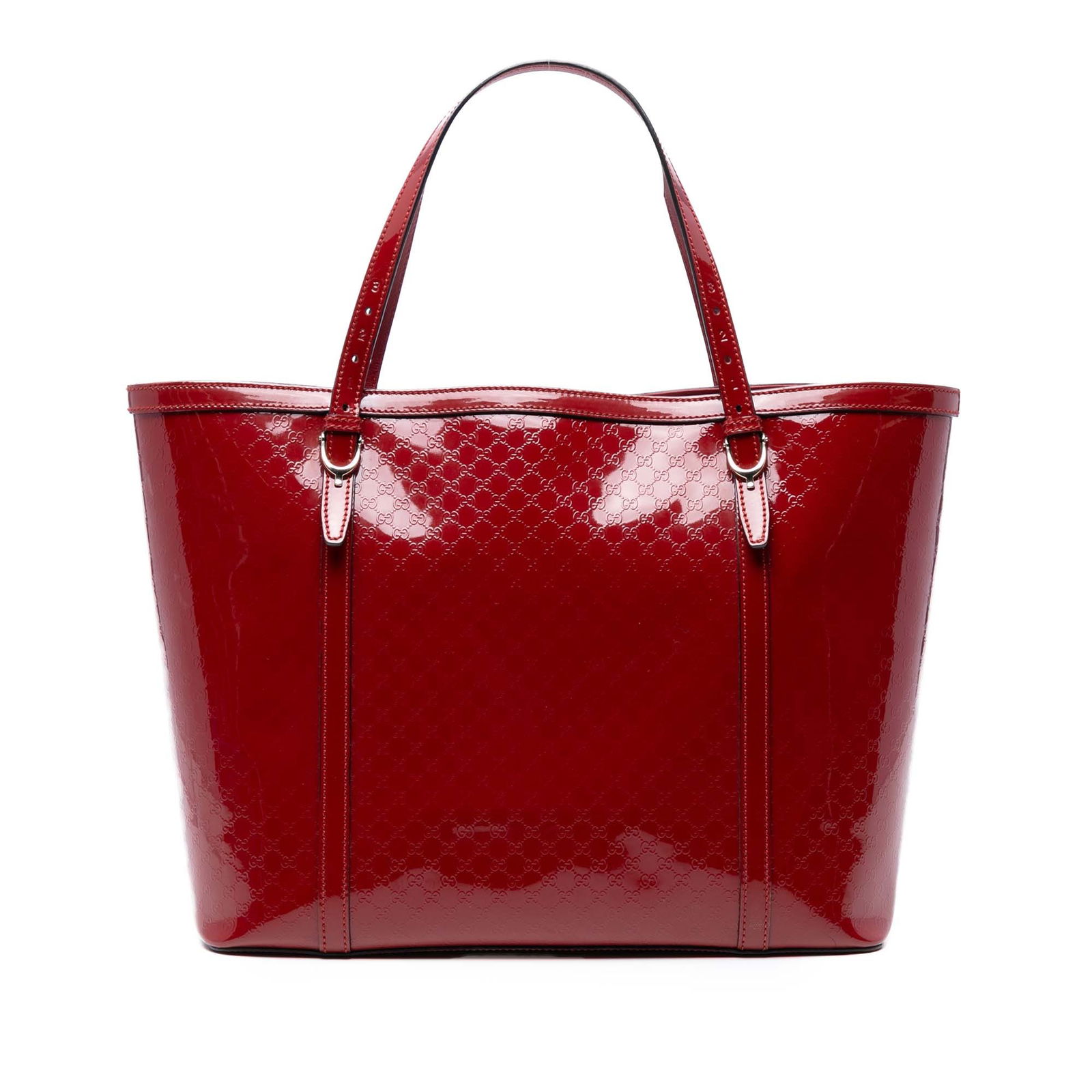 Gucci Red Patent Microguccissima Nice Tote Bag Italy (1 of 7)