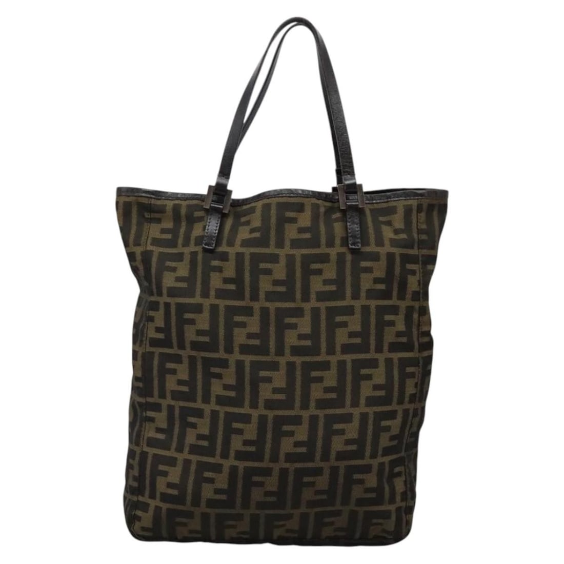 Khaki Open Shopping Tote Bag by Fendi (1 of 2)