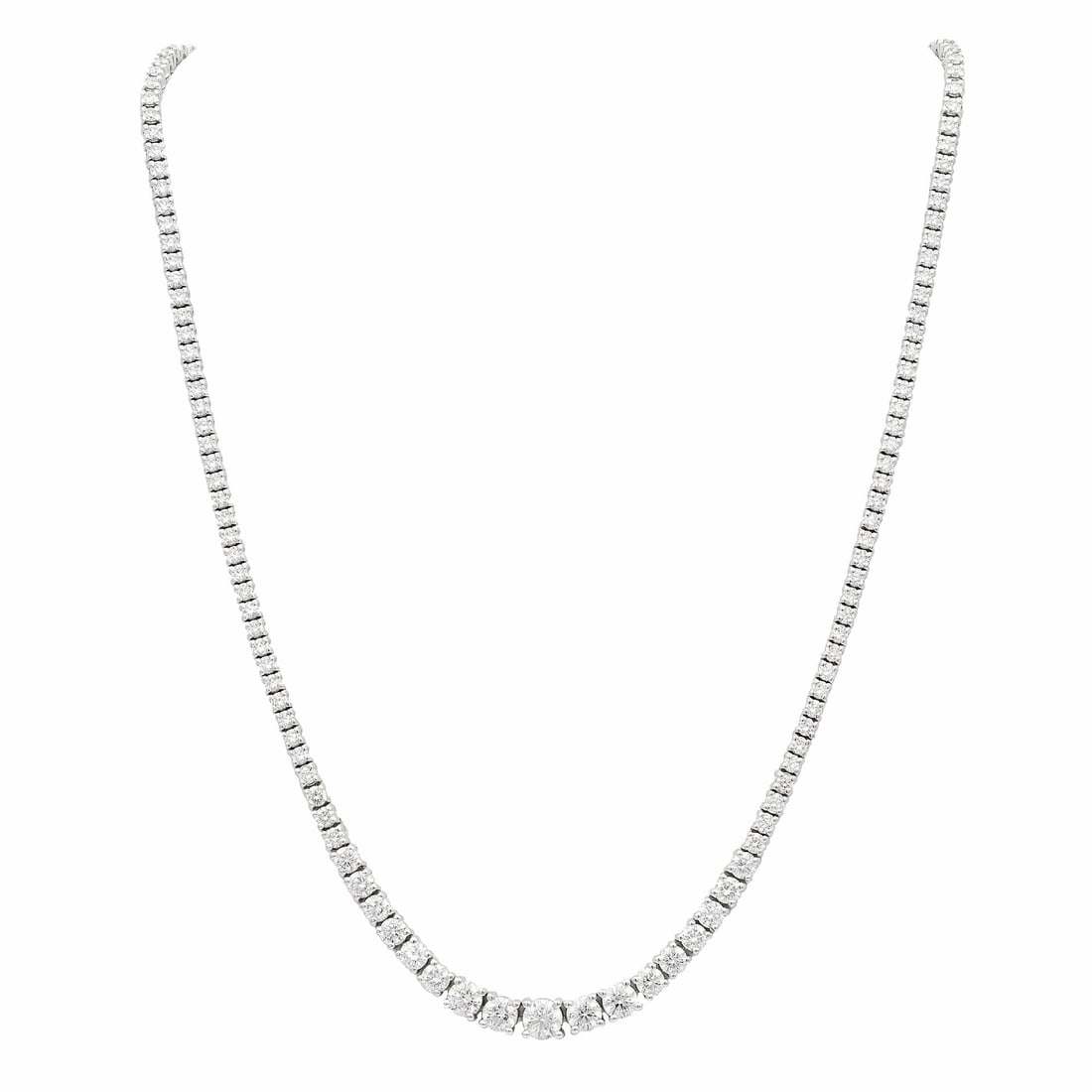 Rachel Koen 14K White Gold Diamond Necklace 7.58ct Dressy Elegance (1 of 8)